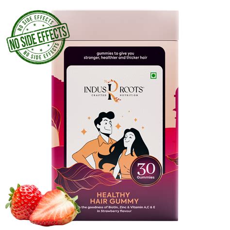 Healthy Hair Gummy - Biotin, Zinc, Folate, Vitamins A,C,E – Indus Roots