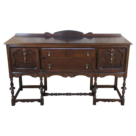 Antique Grand Rapids Chair Co. William and Mary Walnut Sideboard ...