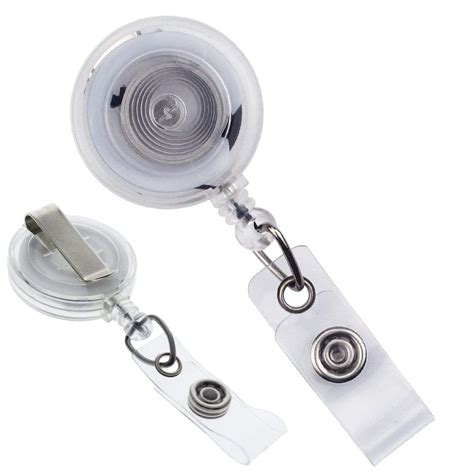 Clear Badge Reel With Belt Clip and Retractable Cord (2120-3600) and ...