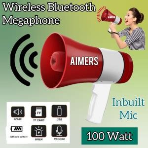 AIMERS Megaphone Loud Speaker Trumpets Recording Speaker Horn with USB ...