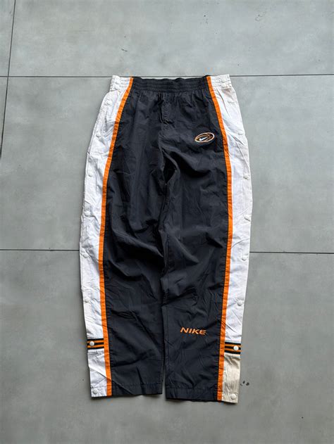 90’s NIKE NYLON SIDE SNAP BUTTON TRACK PANT- 34 – Y2K STUDIOO