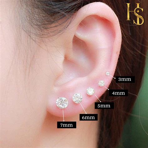 Gold Simple Solitaire Stud Earrings - 92.5 Silver - Round Brilliant Zi ...