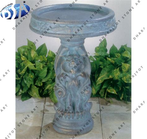 Natural Stone Carving High Rise Birdbath – Dharajyot Stone Art