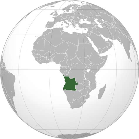 Location of the Angola in the World Map