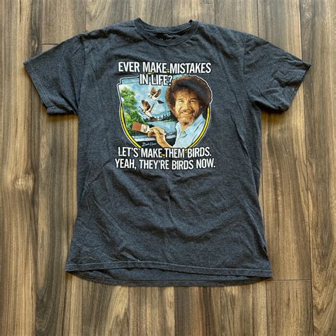 Funny Bob Ross Tee Size large #bobross - Depop