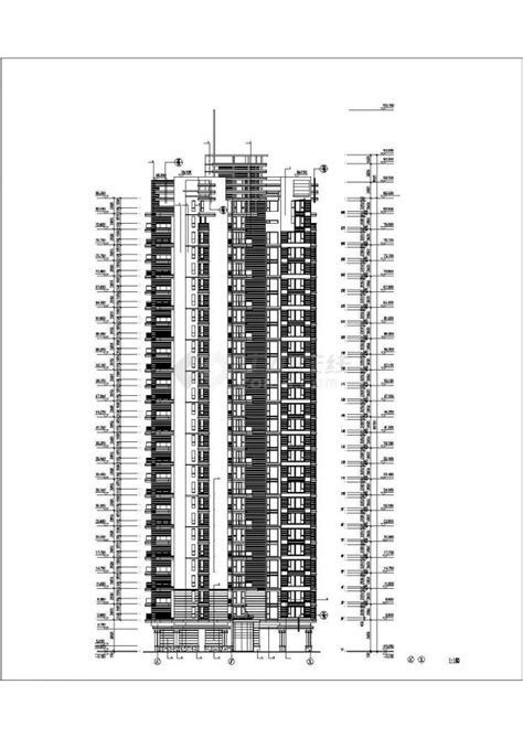 锦州市某小区28层剪力墙结构住宅楼立剖面设计CAD图纸（带架空层）_居住建筑_土木在线