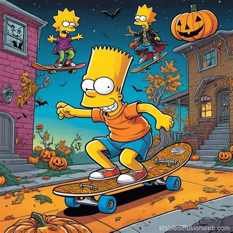 Bart Simpson on Uno Skateboard Costume | Stable Diffusion Online