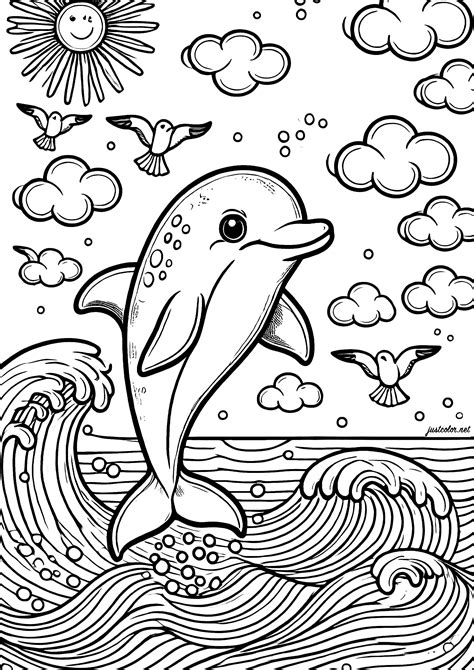 Dolphin Coloring Pages For Kids