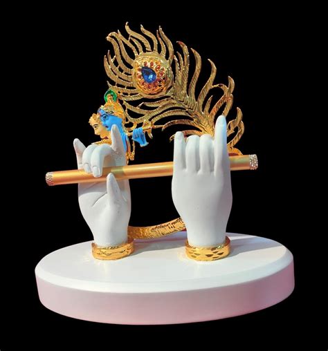 Buy Gold Plated Krishna ji Hand with Flute Small Size 5" (White) Online ...