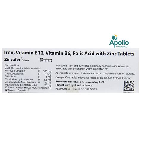 Buy Zincofer Tablet online | Uses, Side Effects, Price and substitutes ...