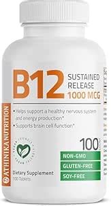 Vitamin B12 1000 MCG (B12 Vitamin as Cyanocobalamin) Sustained Release ...