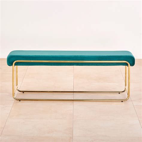 Buy Monarch Velvet Dining Bench - Teal from Home Centre at just INR 7998.0