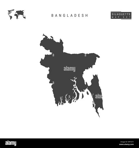 Bangladesh Blank Map Isolated on White Background. High-Detailed Black Silhouette Map of ...