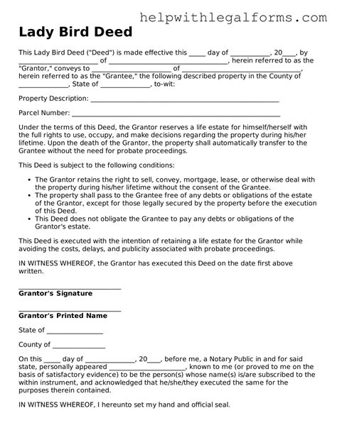 Make Your Lady Bird Deed With Our Free Template