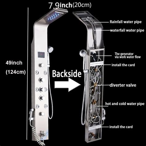 Buy AlenArt Shower Panel Tower System,7-Function Shower Wall Panel, LED ...