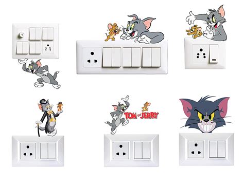 Woopme Tom & Jerry Team Switch Board Printed Stickers for Home Living ...