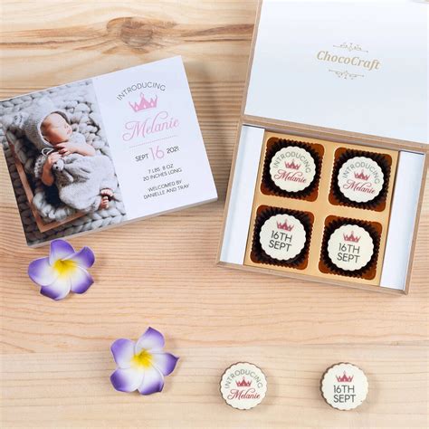 Personalized Birth Announcement – 4 Chocolate Box – CHOCOCRAFT