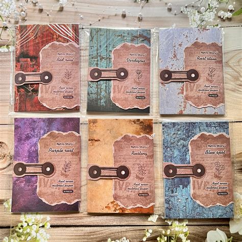30 Pcs Paper Rust Series Vintage Old Rust Landscape material paper pac ...