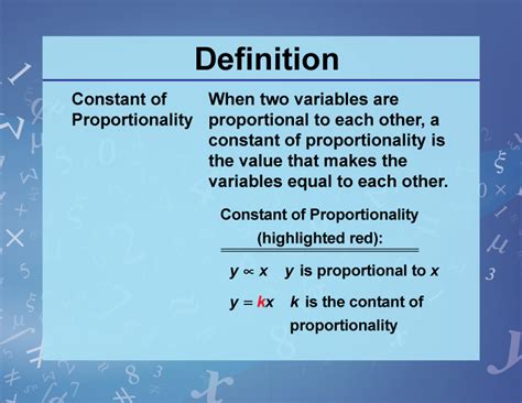 Image result for Constant of Proportionality Definition