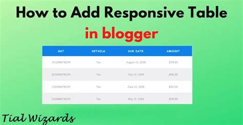 How to Add a Table in Blogger - Tial Wizards Technologies