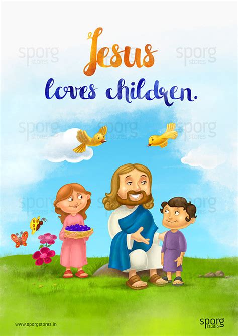 Little Jesus Loves Children - Art Print Poster – SPORG Stores