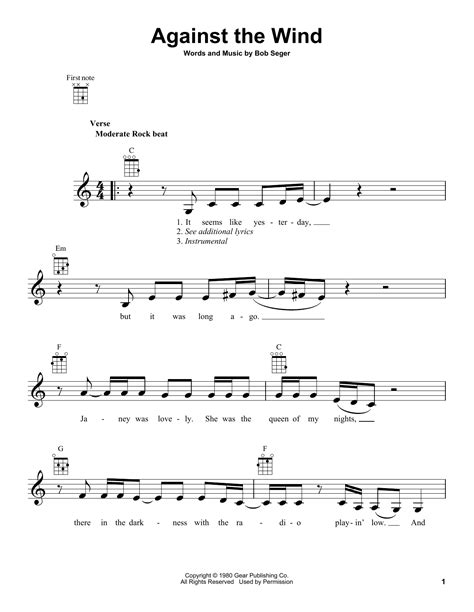 Against The Wind by Bob Seger - Ukulele - Guitar Instructor