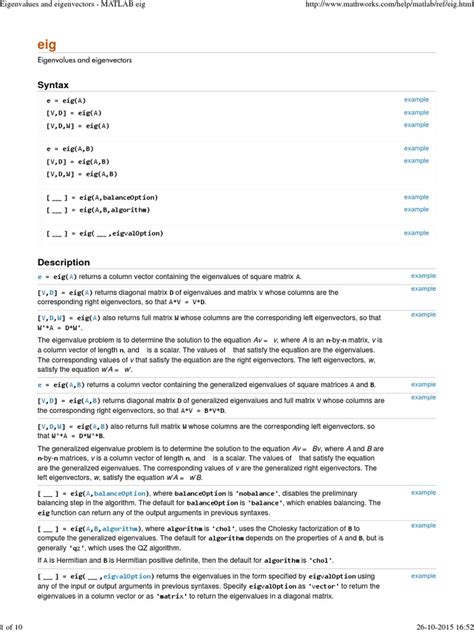 Image result for Eigenvector in MATLAB