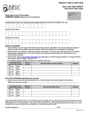 Benefit Card Claim Form - Blank Fillable Template | Fill Out, Print ...