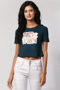 Deshi Girl Printed, Solid Women Round Neck Green T-Shirt - Buy Deshi ...