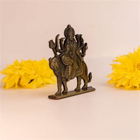 German Silver Maa Durga Idol – Sherawali Mata Murti for Home Temple ...