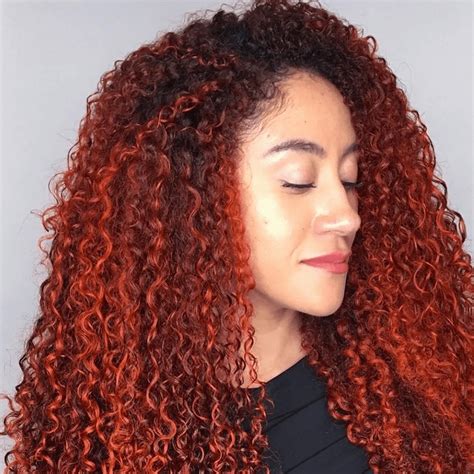 Dark Red Natural Curly Hair