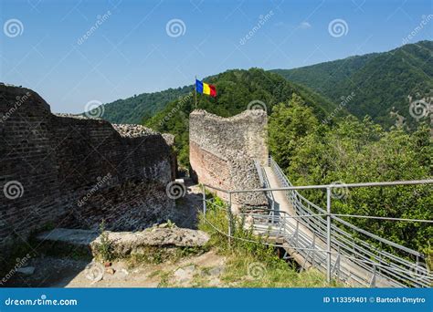 Ruined Poenari Castle Known As Dracula Castle on Mount Cetatea in ...