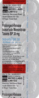 Nitrofix Sr 30 MG Tablet (10): Uses, Side Effects, Price & Dosage ...