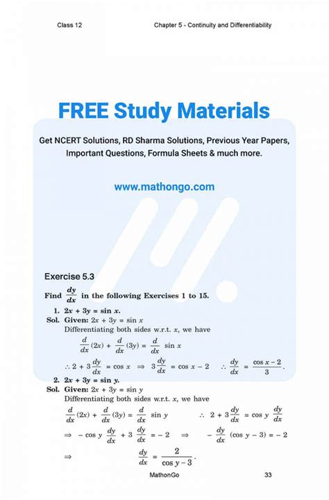Class 12 Maths Chapter 5 Continuity and Differentiability 的图像结果