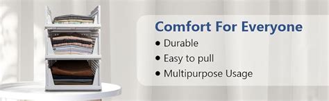 HomeStrap Set of 3, Stack it Up | Large Cloth Stacker | Foldable Shirt ...