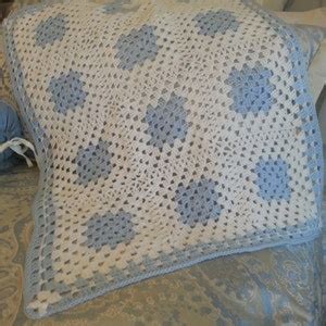 Buy Crochet Blue and White Baby Boy Blanket Online in India - Etsy