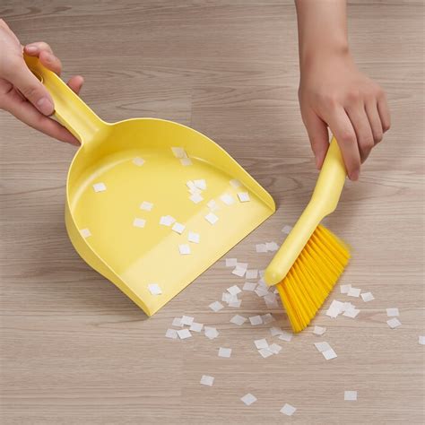 PEPPRIG dust pan and brush, yellow - IKEA
