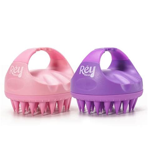 Rey Naturals Hair Scalp Massager Shampoo Brush - Hair Growth, Scalp ...