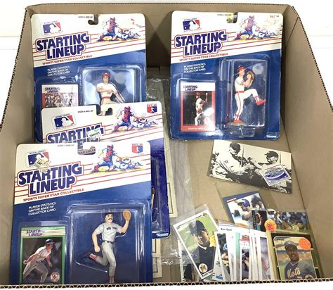 Lot - Sports Starting Lineup Figures, Baseball Cards