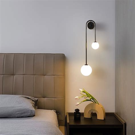 LED Wall Lights Globle Design Glass Metal 20cm Modern Indoor Metal Wall ...