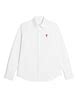 Buy Ami Paris Cotton Regular Fit Shirt With Logo Embroidery | White ...