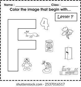 Abc Worksheet Color Image That Begin Stock Vector (Royalty Free ...