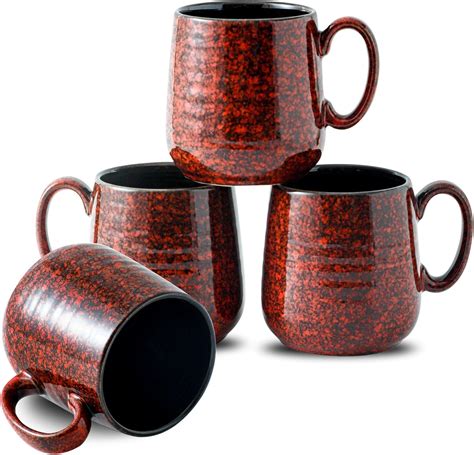 Amazon.com: HASENSE Ceramic Coffee Mugs Set of 4, 8 oz Small Coffee ...