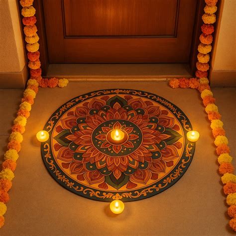 India’s First 3D DIY Rangoli Kit with Mirror Design | 17 Inch | Includ ...