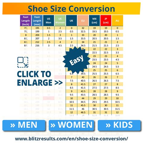 Shoe Sizer Printable Shoe Size Chart Women's - Free Printable Download
