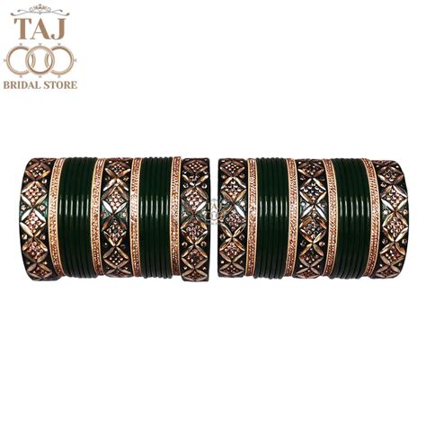 Premium Lac Bridal Bangles Set in Latest Kundan and Rhinestones Design ...
