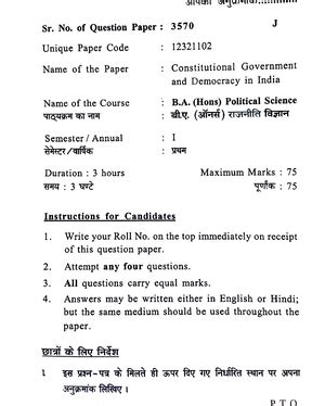 SOL Unit 1-12 - NOTES - Core Course Paper-II : Constitutional ...