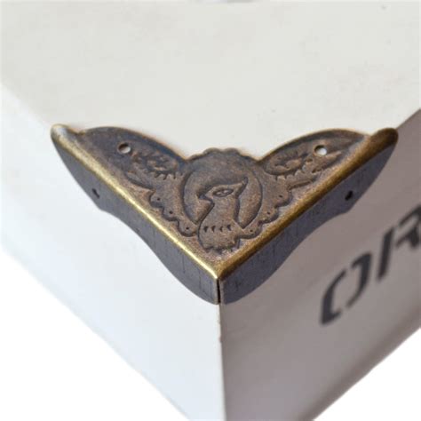 20 Pcs Vintage Bronze Corner Protectors Decorative Metal Covers Antique ...