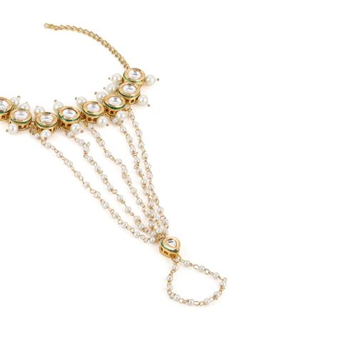 Ruby Raang Women's Kundan Hand Harness
