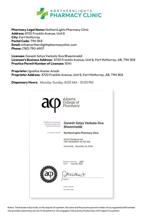 License | Northern Lights Pharmacy